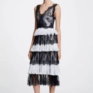 Marchesa Notte Pleated Shimmer Gown, NWT Size 2
